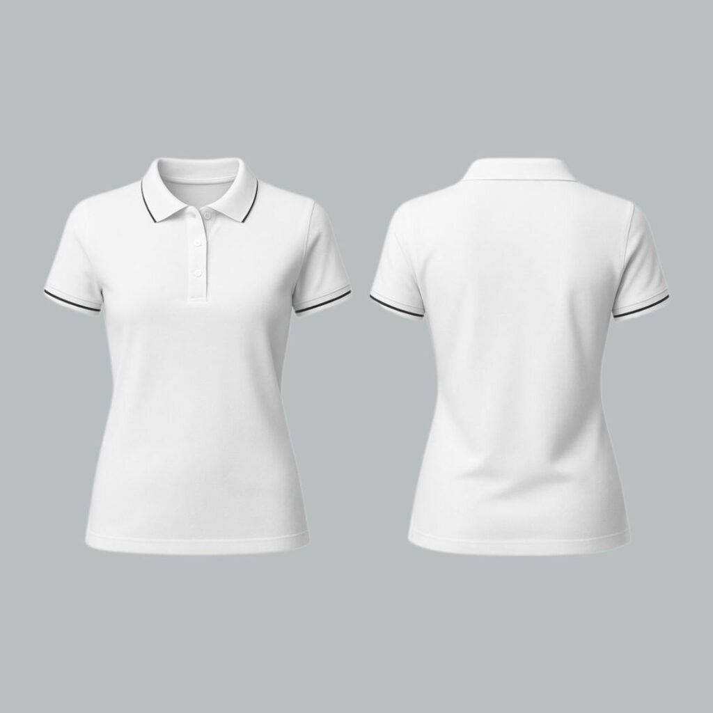 Camiseta Polo Feminino C Filete No Braço