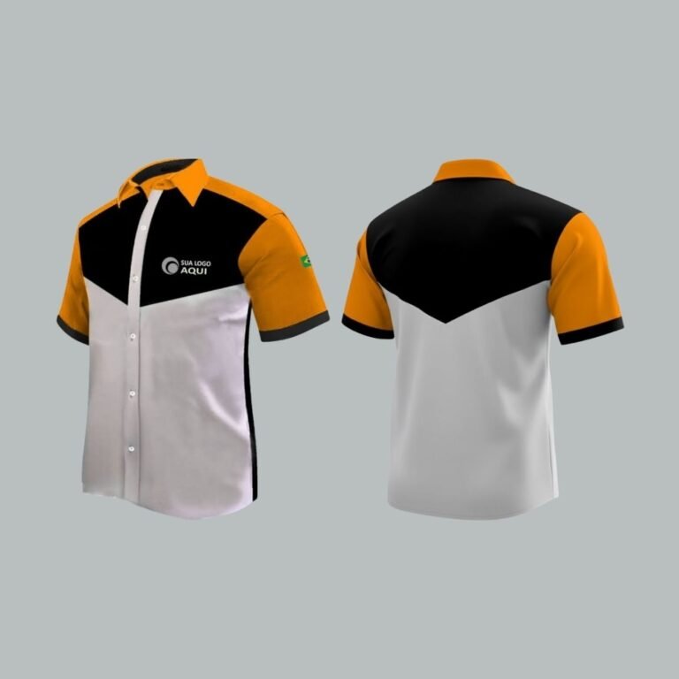 Camiseta Social Manga Curta C Recortes