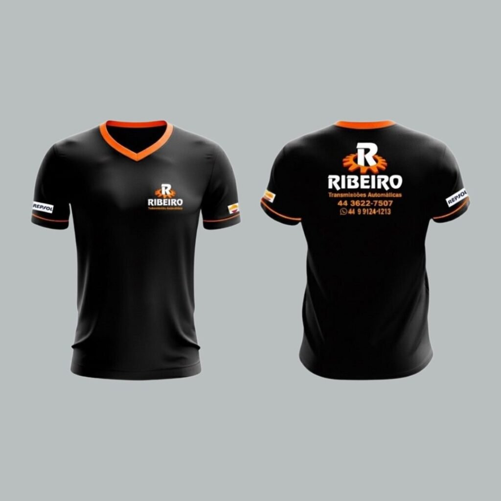 Camiseta Tradicional - Gola V C Filete No Braço E Ribana Colorida