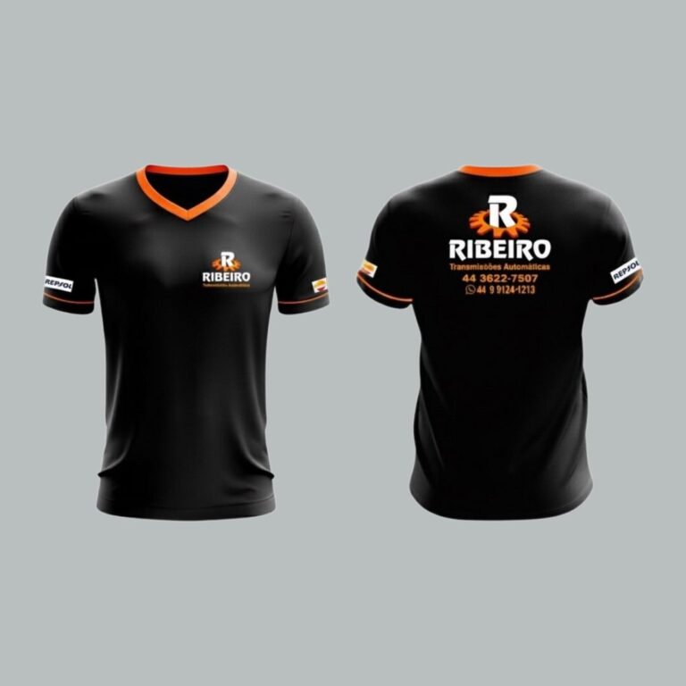 Camiseta Tradicional - Gola V C Filete No Braço E Ribana Colorida